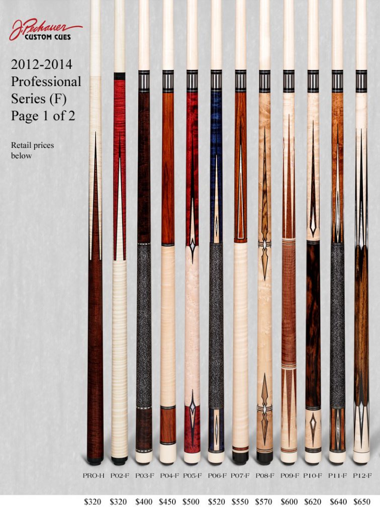 Retired JP and Pro Cues - Pechauer Custom Cues